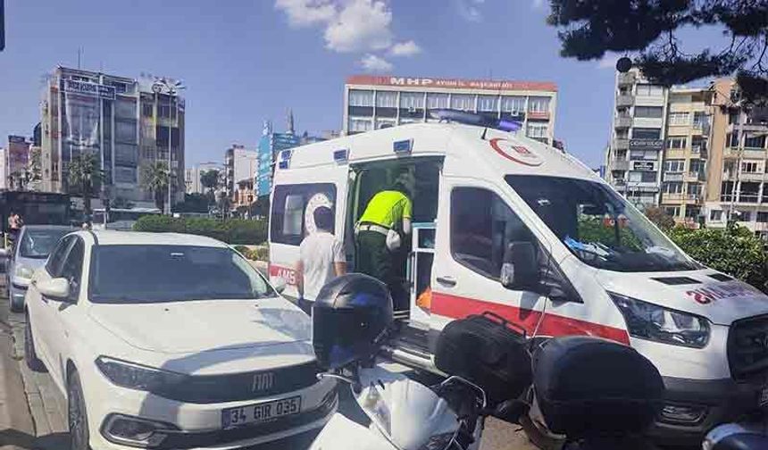 Aydın’da motosiklet sürücüsü yola savruldu