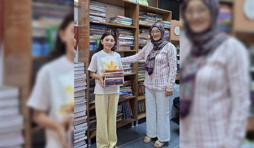 12 yaşındaki Nilay'dan anlamlı kitap bağışı