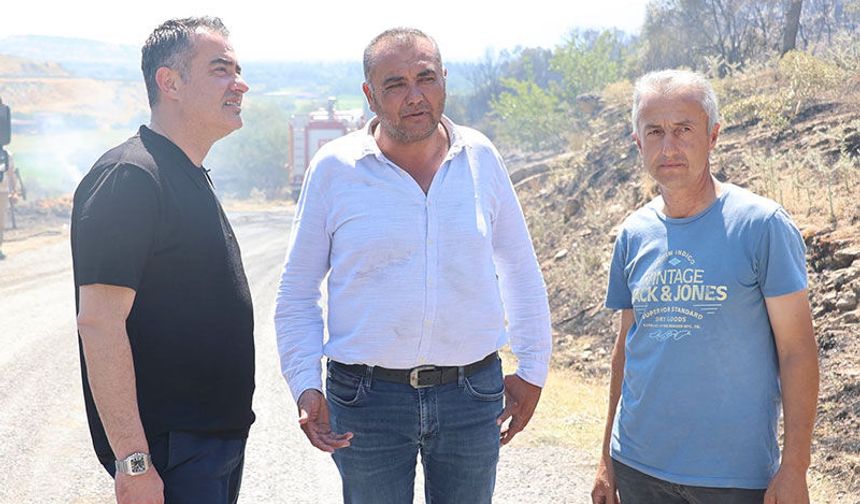 Başkan Arıcı, yangın bölgesinde incelemelerde bulundu