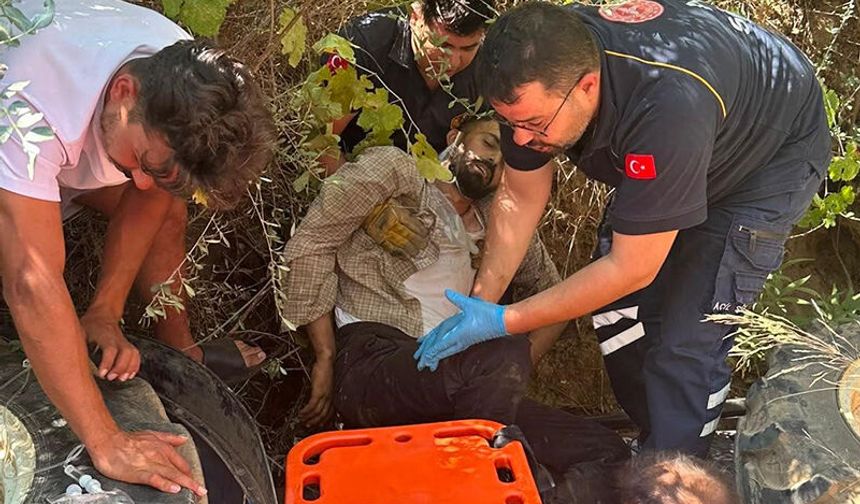 Aydın'da zamanla yarış: Devrilen traktörün altında kaldı