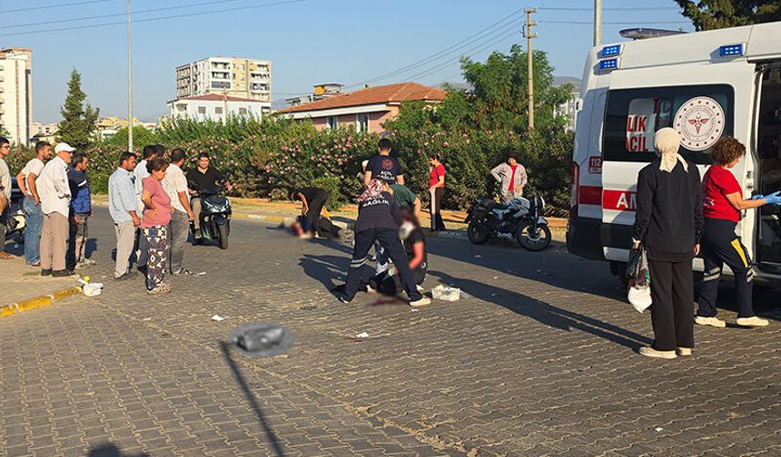 Nazilli'de feci kaza kamerada: 2 ağır yaralı