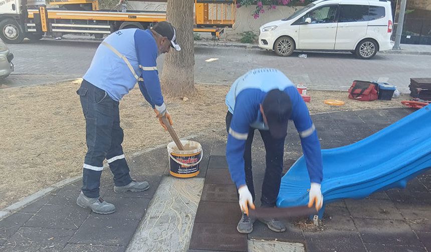 Didim Belediyesi'nden parklarda yenileme çalışması