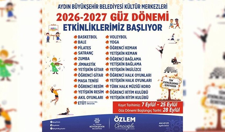 Büyükşehir Belediyesi Güz Dönemi Etkinlikleri Başlıyor