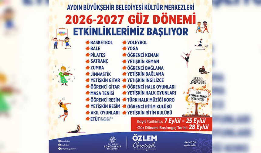 Büyükşehir Belediyesi güz dönemi etkinlikleri başlıyor