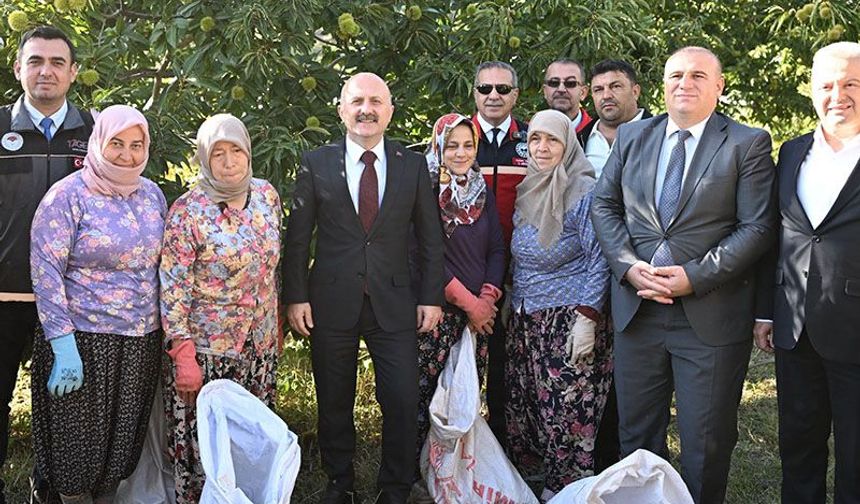 Vali Varol kestane hasadında üreticilerle bir araya geldi