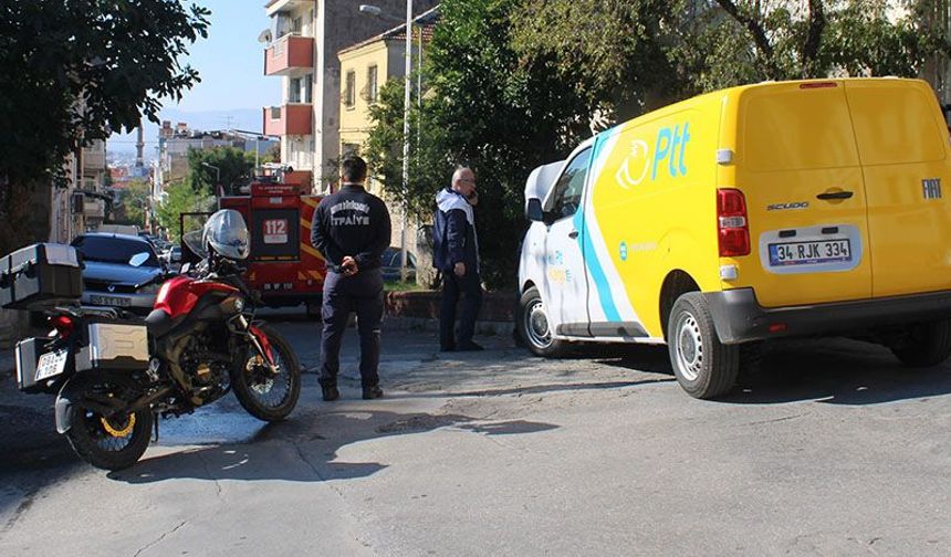 Para taşıyan PTT aracında yangın paniği